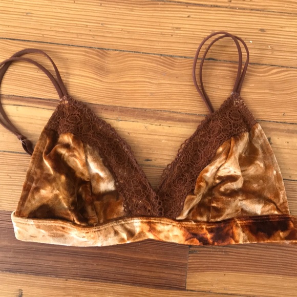 Xhilaration Other - Xhiliration velvet/lace orange bralette size S